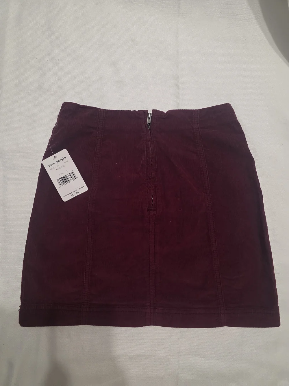 Free People Modern Femme Corduroy Burgundy Mini Skirt - Classic A-Line Style